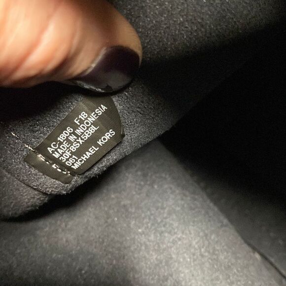 Michael Kors Black Pebbled Leather & Suede Backpack - Picture 9 of 9